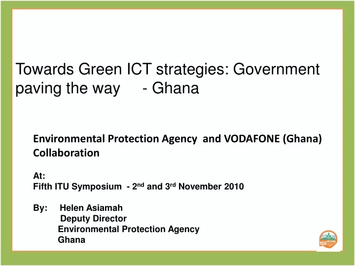 towards green ict strategies government paving
