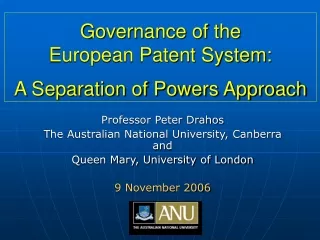 Governance of the  European Patent System:  A Separation of Powers Approach