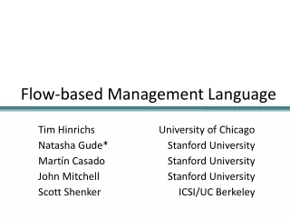 Flow-based Management Language