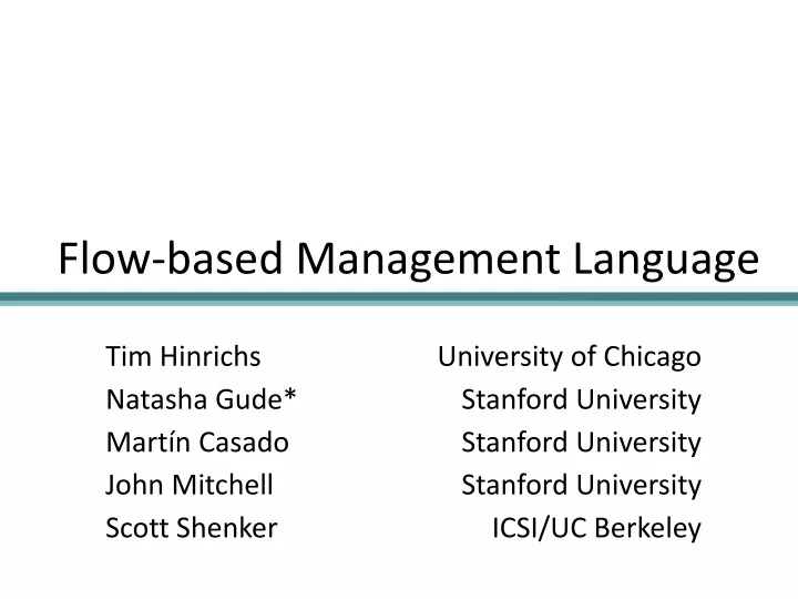 flow based management language