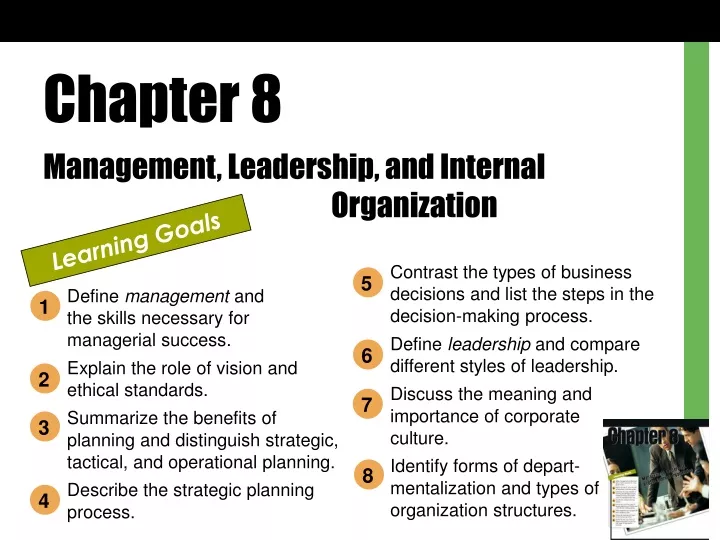 chapter 8 management leadership and internal