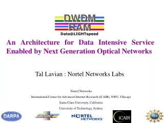 An Architecture for Data Intensive Service Enabled by Next Generation Optical Networks