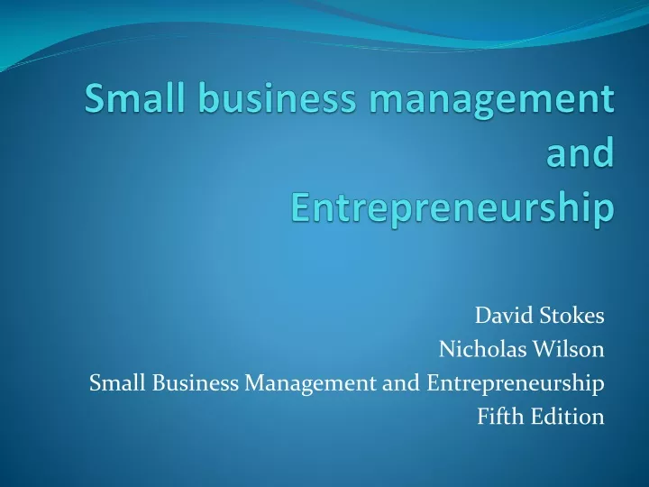 small business management and entrepreneurship