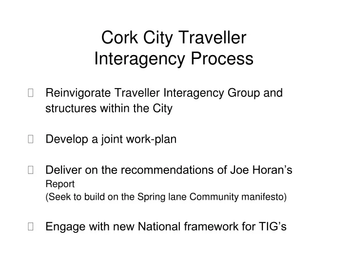 cork city traveller interagency process
