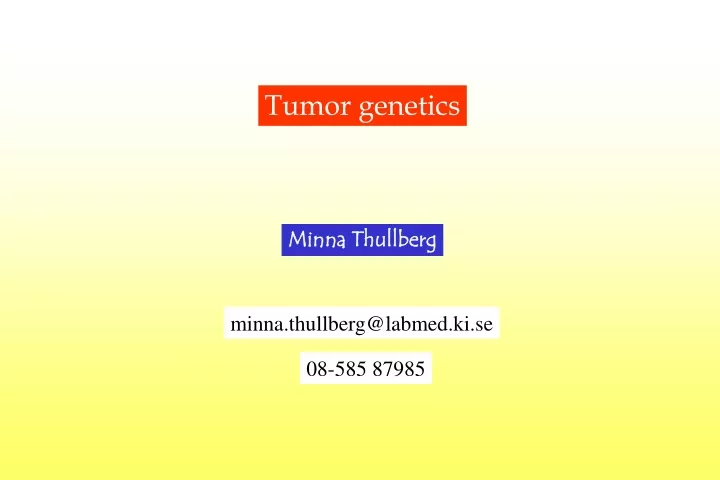 tumor genetics
