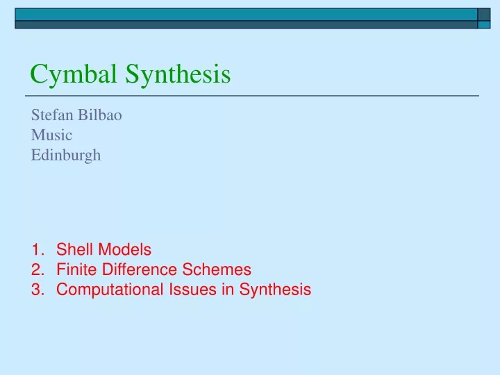 cymbal synthesis