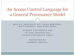 An Access Control Language for a General Provenance Model