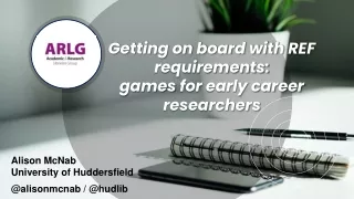 Getting on board with REF requirements:  games  for early career researchers