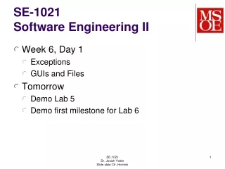 SE-1021 Software Engineering II