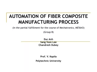 AUTOMATION OF FIBER COMPOSITE MANUFACTURING PROCESS