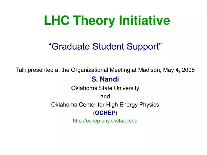 lhc theory initiative
