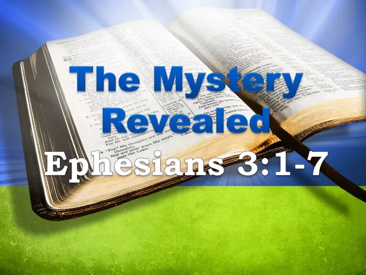 the mystery revealed ephesians 3 1 7