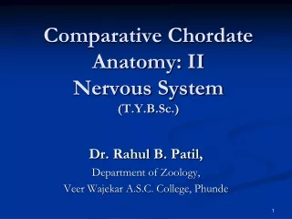 Comparative Chordate Anatomy: II  Nervous System ( T.Y.B.Sc .)