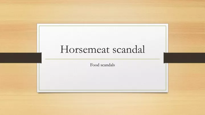 horsemeat scandal