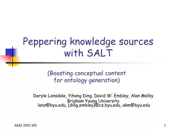 peppering knowledge sources with salt