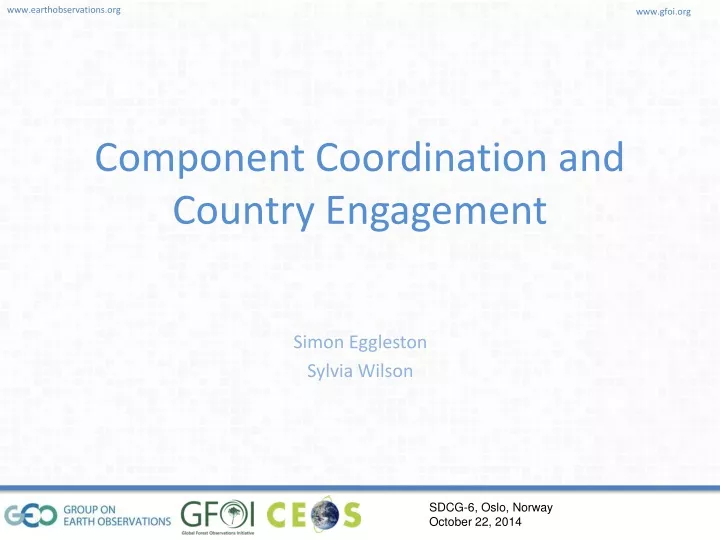 component coordination and country engagement