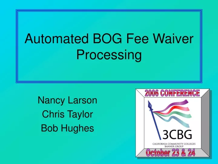 automated bog fee waiver processing