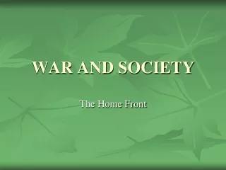 WAR AND SOCIETY