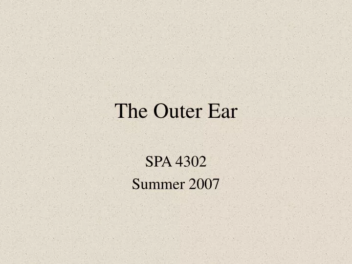 the outer ear