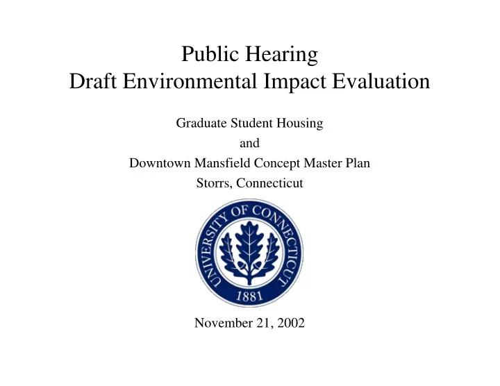 public hearing draft environmental impact evaluation