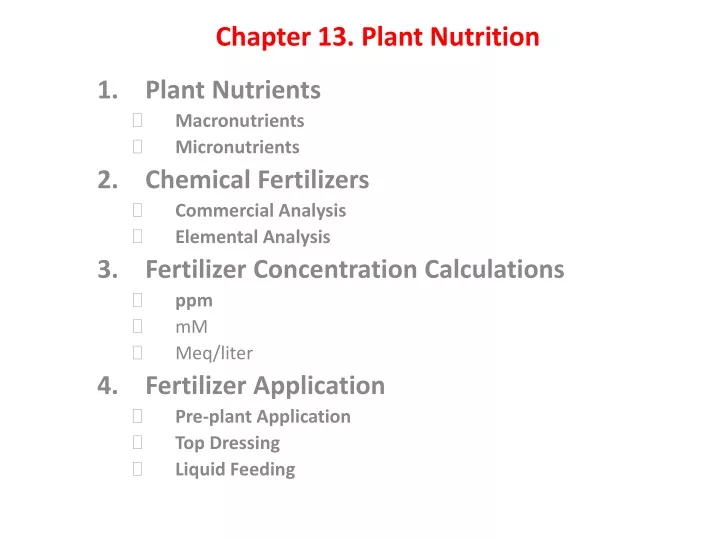 chapter 13 plant nutrition