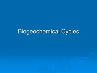 Biogeochemical Cycles