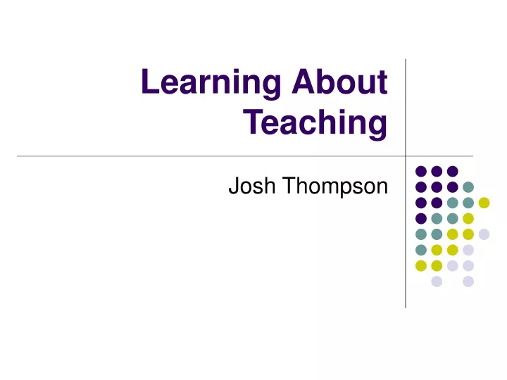 learning about teaching