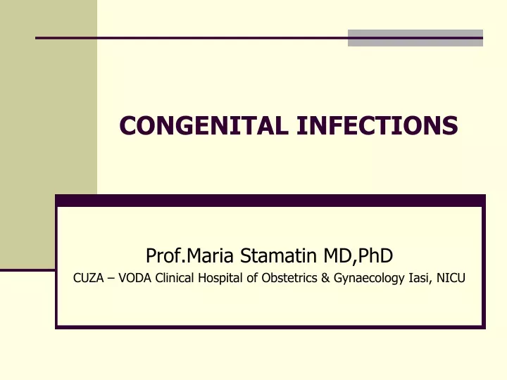 congenital infections