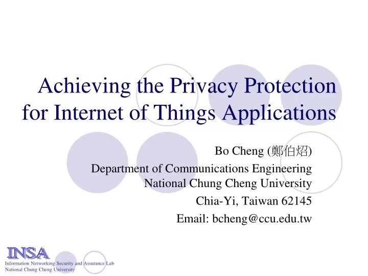 achieving the privacy protection for internet of things applications