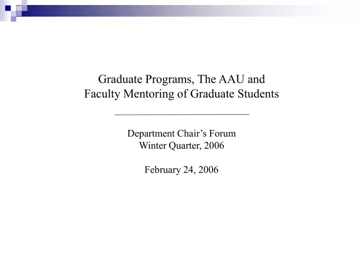 graduate programs the aau and faculty mentoring