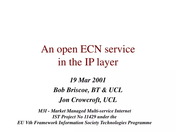 an open ecn service in the ip layer