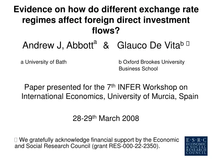 evidence on how do different exchange rate regimes affect foreign direct investment flows