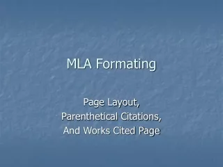 MLA Formating