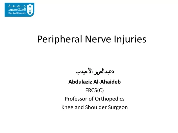 peripheral nerve injuries