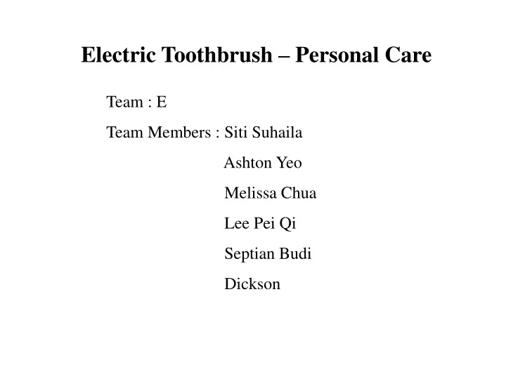 electric toothbrush personal care