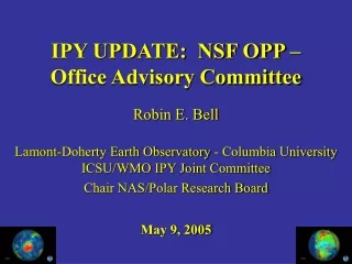 IPY UPDATE:  NSF OPP – Office Advisory Committee