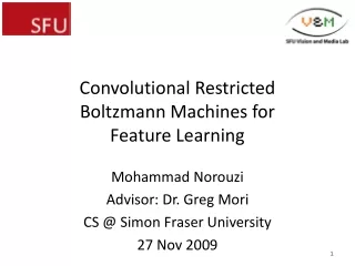 Convolutional  Restricted Boltzmann Machines for Feature Learning