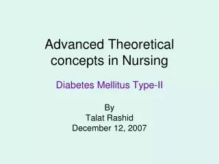 Advanced Theoretical concepts in Nursing