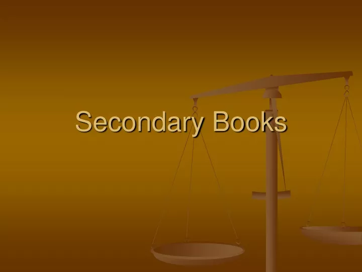secondary books