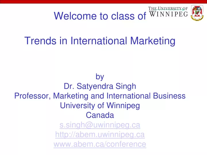 welcome to class of trends in international