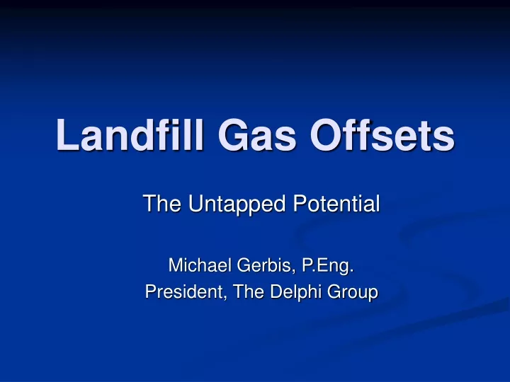 landfill gas offsets