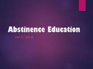 Abstinence Education