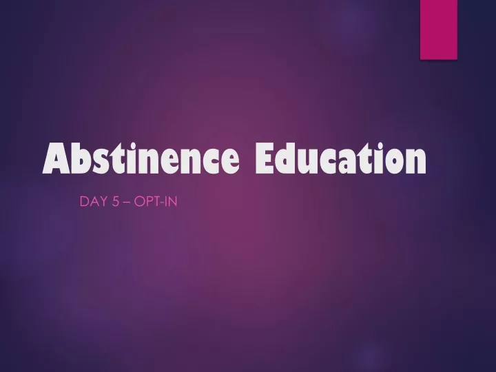 abstinence education