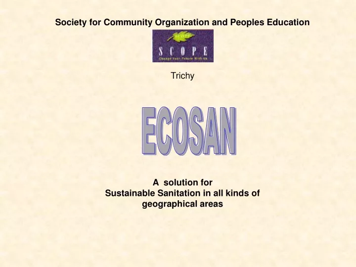 society for community organization and peoples