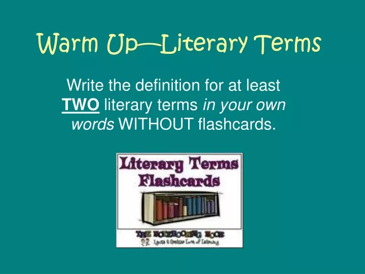 warm up literary terms