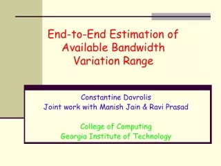End-to-End Estimation of  Available Bandwidth  Variation Range