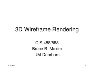 3D Wireframe Rendering
