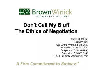 Don’t Call My Bluff The Ethics of Negotiation