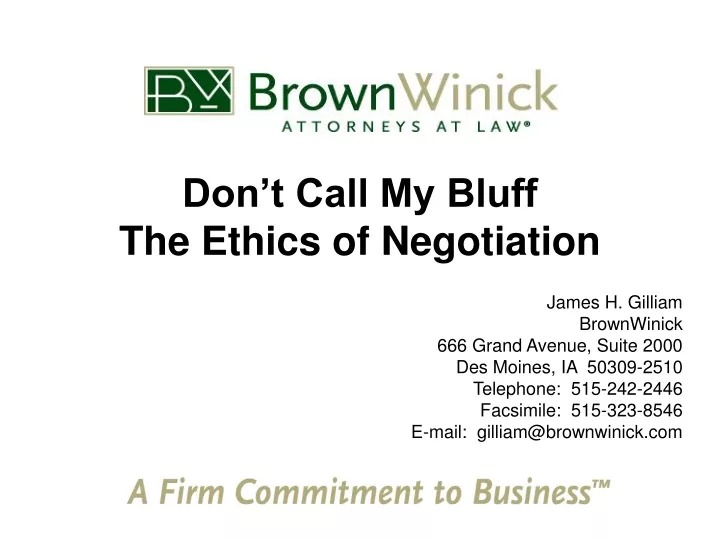 don t call my bluff the ethics of negotiation