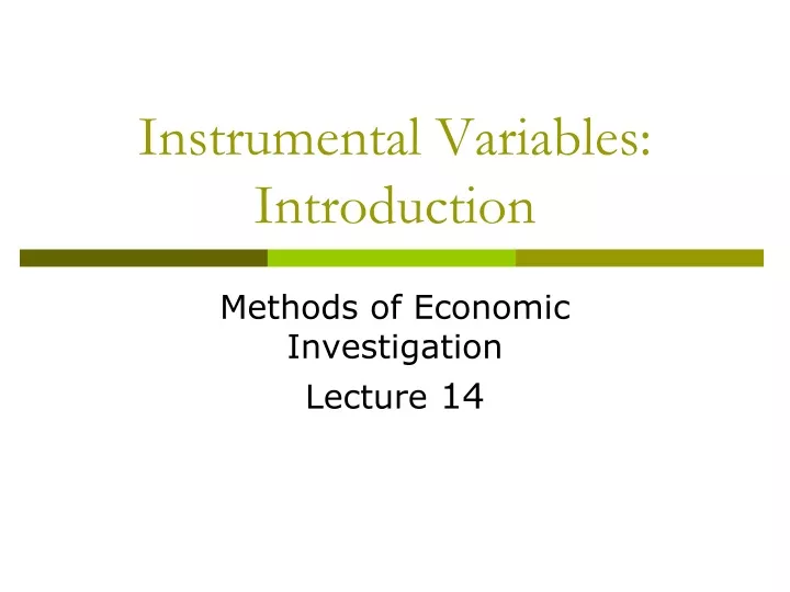 instrumental variables introduction